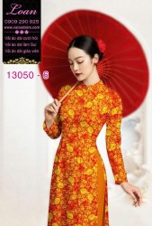 Vải áo dài hoa nhí in 3D