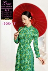 Vải áo dài hoa nhí in 3D
