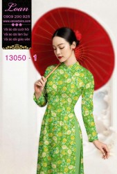 Vải áo dài hoa nhí in 3D
