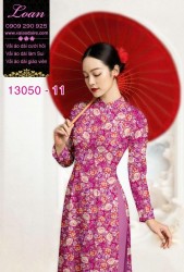 Vải áo dài hoa nhí in 3D