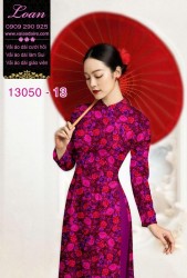 Vải áo dài hoa nhí in 3D