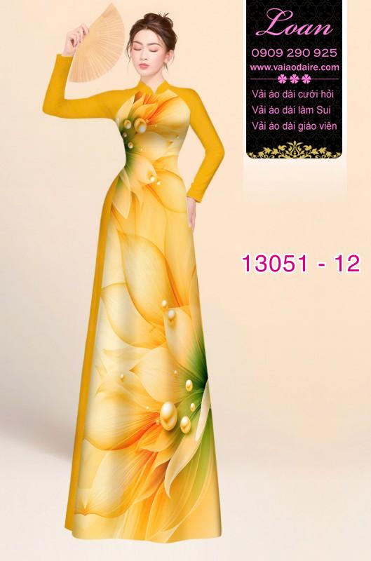 Vải áo dài hoa in 3D