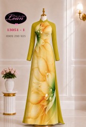 Vải áo dài hoa in 3D