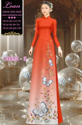 Vải áo dài hoa in 3D-13052