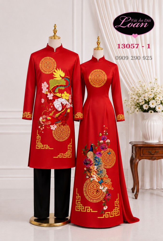 Vải áo dài cặp đôi nam - nữ