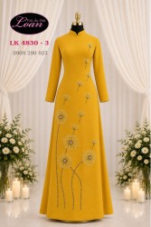 Vải áo dài kết hoa bồ công anh
