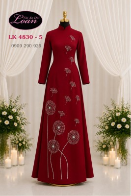 Vải áo dài kết hoa bồ công anh-