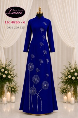Vải áo dài kết hoa bồ công anh-