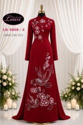 Vải áo dài kết chim và hoa