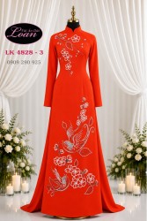 Vải áo dài kết chim và hoa
