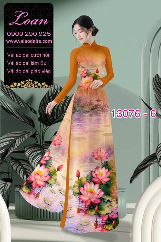 Vải áo dài hoa sen in 3D