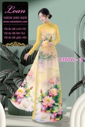 Vải áo dài hoa sen in 3D