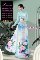 Vải áo dài hoa sen in 3D