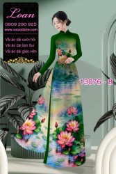 Vải áo dài hoa sen in 3D