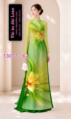 Vải áo dài hoa ảo in 3D-13077