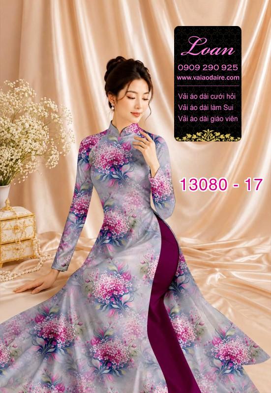 Vải áo dài hoa đều in 3D