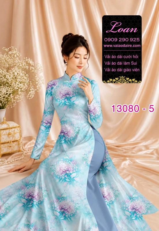 Vải áo dài hoa đều in 3D
