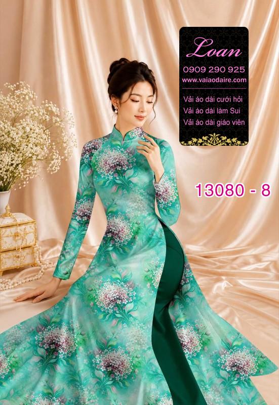 Vải áo dài hoa đều in 3D