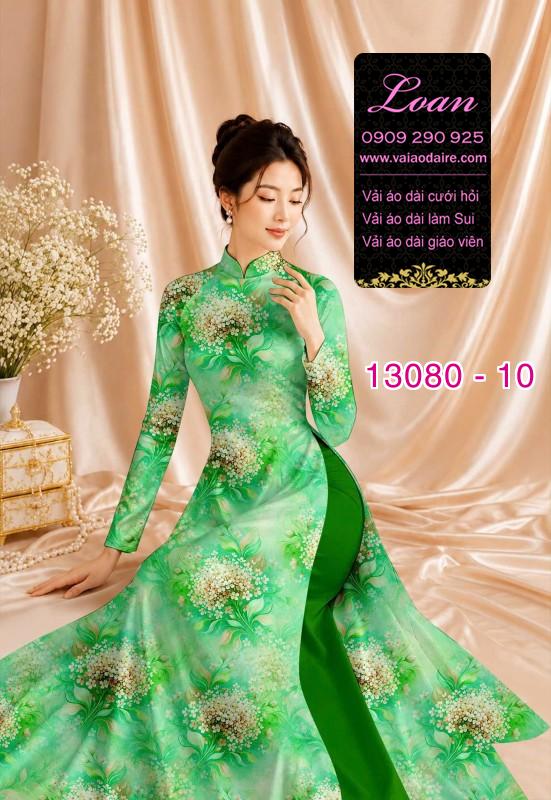 Vải áo dài hoa đều in 3D
