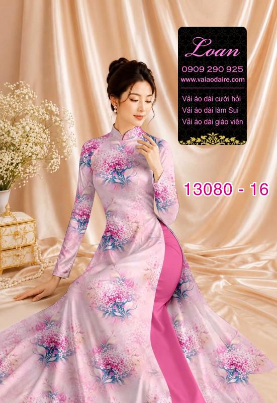 Vải áo dài hoa đều in 3D