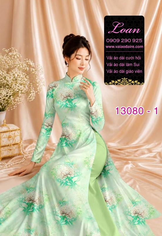 Vải áo dài hoa đều in 3D