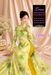 Vải áo dài hoa đều in 3D