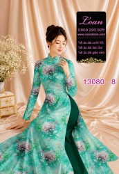 Vải áo dài hoa đều in 3D