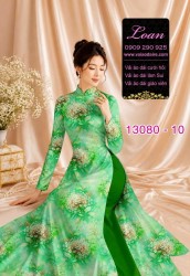 Vải áo dài hoa đều in 3D