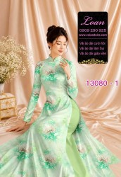 Vải áo dài hoa đều in 3D