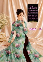 Vải áo dài hoa đều in 3D