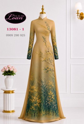 Vải áo dài phong cảnh in 3D-13081