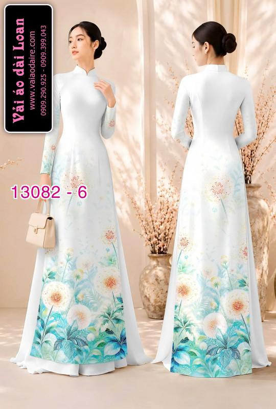Vải áo dài hoa bồ công anh in 3D