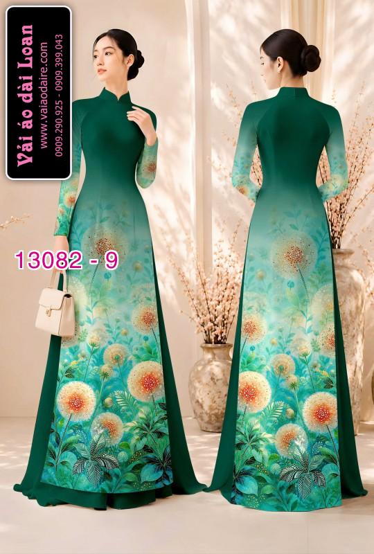 Vải áo dài hoa bồ công anh in 3D