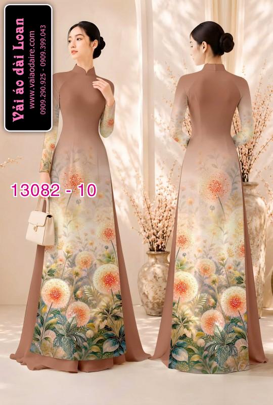 Vải áo dài hoa bồ công anh in 3D