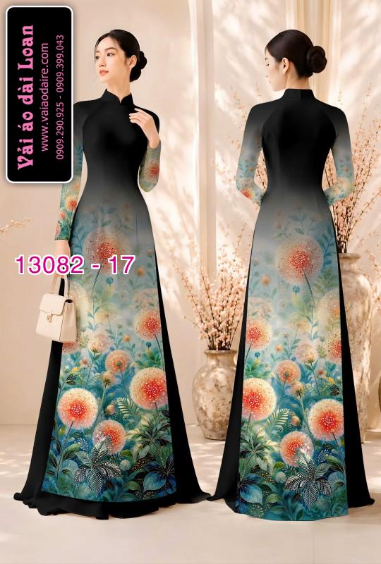 Vải áo dài hoa bồ công anh in 3D