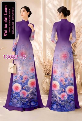 Vải áo dài hoa bồ công anh in 3D-13082