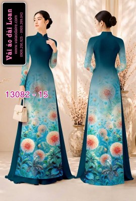 Vải áo dài hoa bồ công anh in 3D-13082