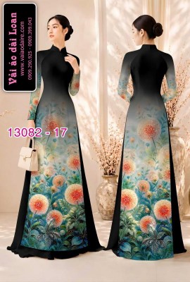 Vải áo dài hoa bồ công anh in 3D-13082