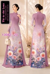 Vải áo dài hoa bồ công anh in 3D