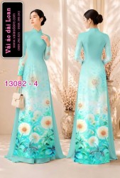 Vải áo dài hoa bồ công anh in 3D