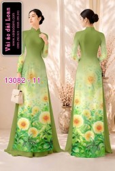 Vải áo dài hoa bồ công anh in 3D