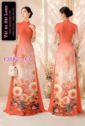 Vải áo dài hoa bồ công anh in 3D