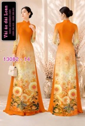 Vải áo dài hoa bồ công anh in 3D