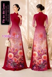 Vải áo dài hoa bồ công anh in 3D