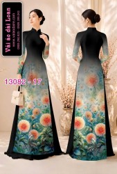 Vải áo dài hoa bồ công anh in 3D
