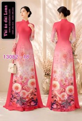 Vải áo dài hoa bồ công anh in 3D