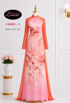 Vải áo dài phong cảnh in 3D-DT 13083