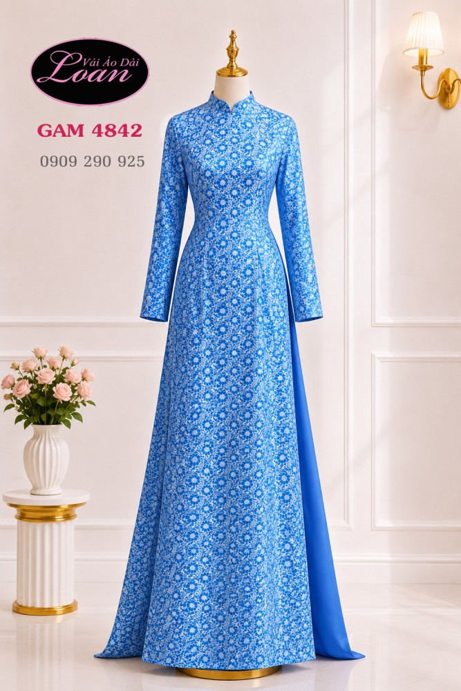 Vải áo dài gấm hoa đều