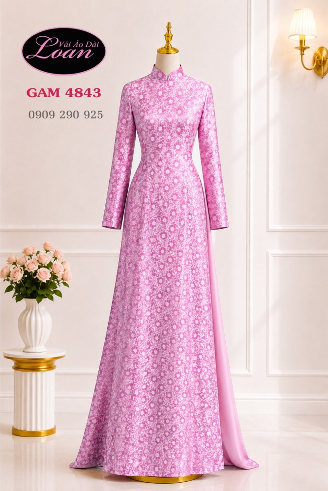 Vải áo dài gấm hoa đều