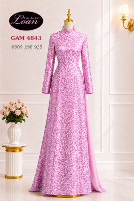 Vải áo dài gấm hoa đều-4843